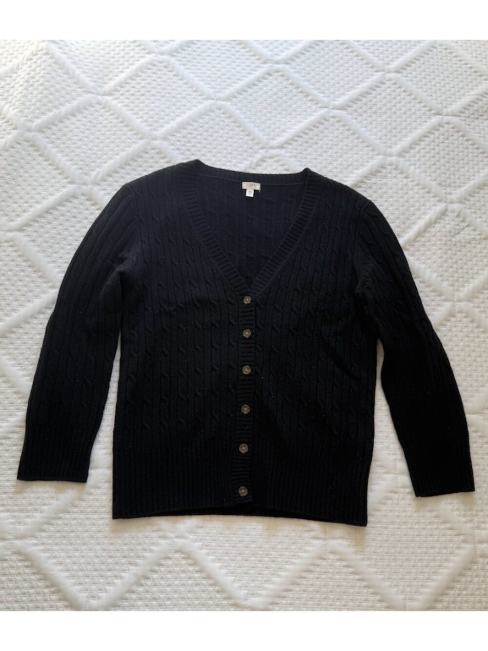 J. Crew Factory V Neck Cable Knit Cardigan